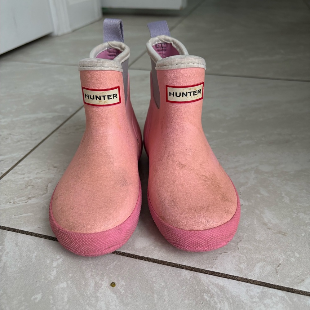 Hunter Toddler Girls Pink Short Rain Boots